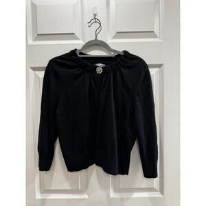 Jennifer Lopez Black Rhinestone Sparkle Black Holiday Sweater Cadigan XL